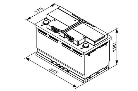 BOSCH Акумуляторна батарея 80А АКБ BOSCH S4 EFB ПРАВ [+] 12V 80AH 800A 315*175*190 / START-STOP BO 0092S4E111 фото