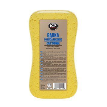 Губка К2 Car Sponge для ручного миття жовта 23 см х 12 см х 6 см 20632 фото