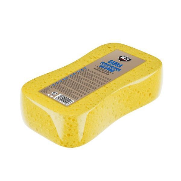 Губка К2 Car Sponge для ручного миття жовта 23 см х 12 см х 6 см 20632 фото