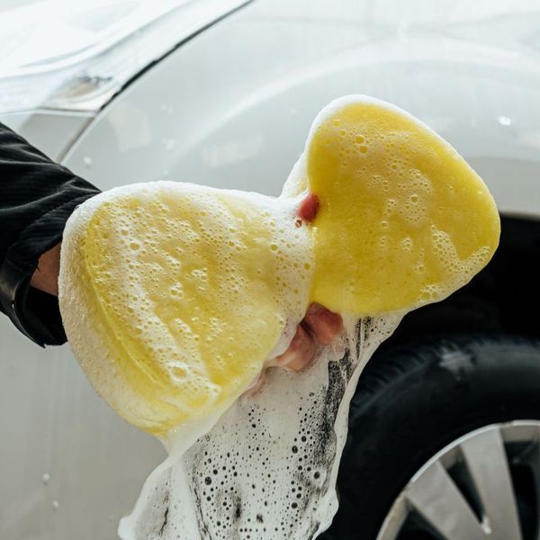 Губка К2 Car Sponge для ручного миття жовта 23 см х 12 см х 6 см 20632 фото