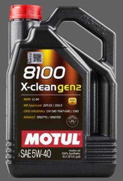 Олива моторна MOTUL 8100 X-clean gen2 5W-40 5л 8100 X-CLEAN GEN2 5W-40 4X5L MTL 109762 фото
