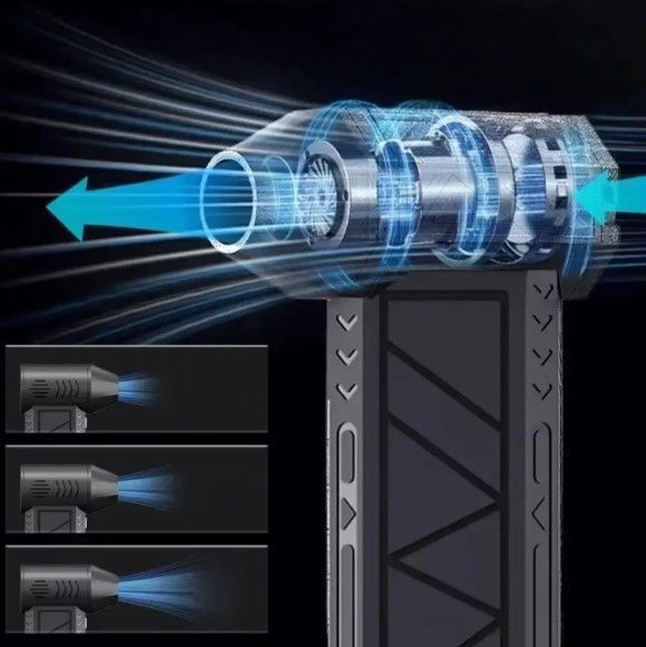 Міні турбовентилятор 5000мАч, від USB, ZY7400-SE/PRO / Акумуляторна повітродувка / Портативний турбофен ZY7400-SE/PRO фото