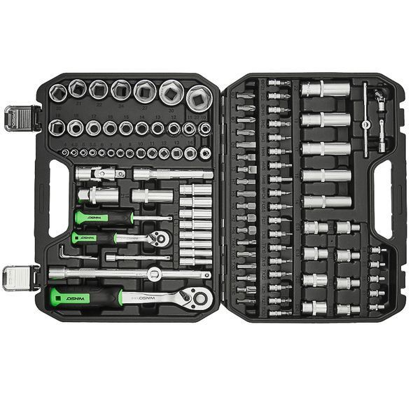 Професійний набір інструментів в кейсі WINSO Pro 1/2", 1/4" 72 T, CR-V, 110 од. 924110 фото