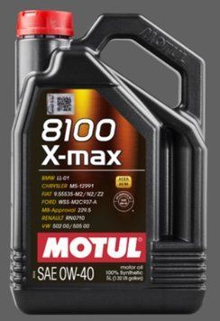 Олива моторна MOTUL 8100 X-max 0W-40 5л 8100 X-MAX 0W40 4X5L MTL 104533 фото