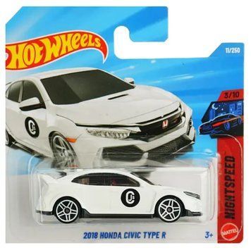 Базова машинка Hot Wheels Nightspeed 2018 Honda Civic Type R біла (5785) JJH88-N521 JJH88-N521 фото