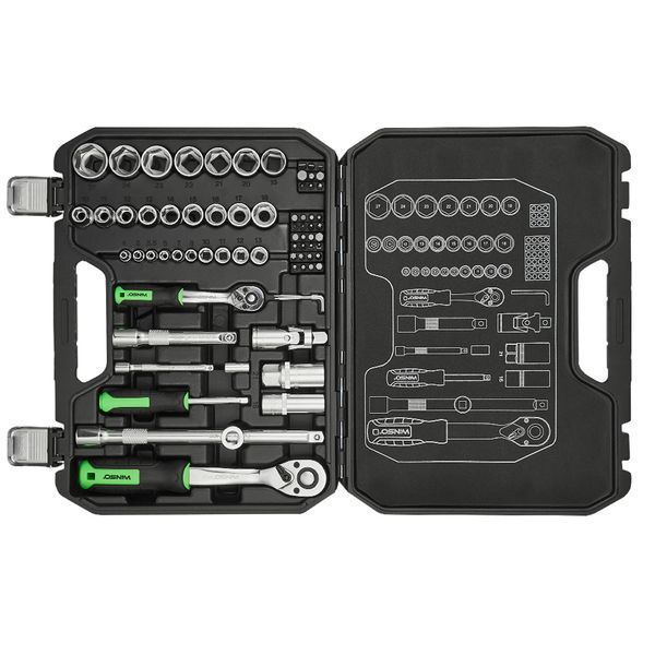Професійний набір інструментів в кейсі WINSO Pro 1/2", 1/4" 72 T, CR-V, 73 од. 924073 фото