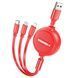 Кабель USB Hoco X75 Double-pull 3-in-1 IP+Type-C+Micro 2A X75 фото 2