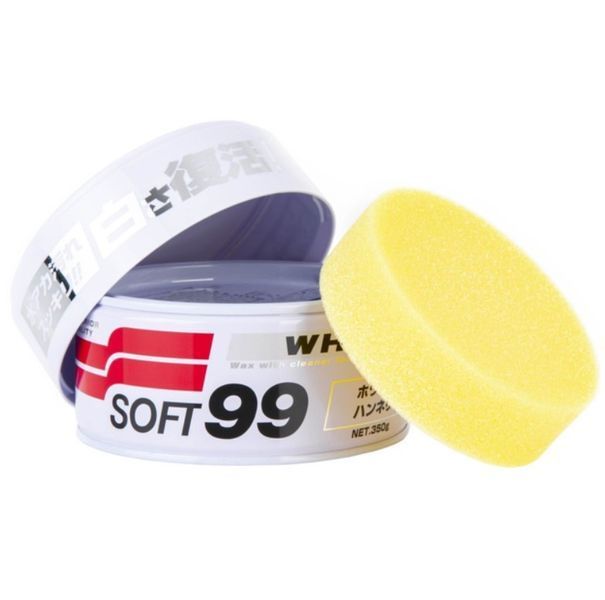 М'який віск для очищення білих автомобілей SOFT99 White Super Wax, 350 г 00020 фото