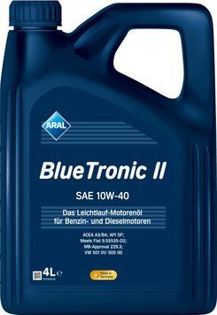 ARAL Олива моторна BlueTronic II 10W-40 4л BLUETRONIC II 10W-40 4X4 L ARL 10W40 BL TRII 4L фото
