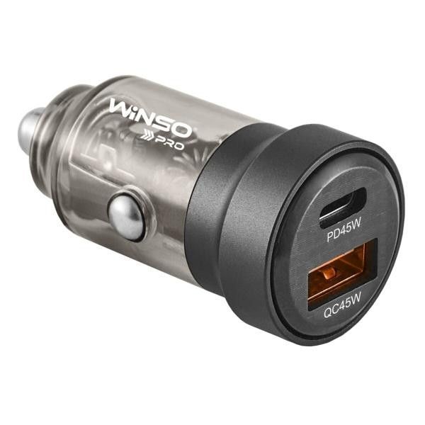 Автомобільний зарядний пристрій WINSO PRO 45W 1xUSB-C+1xUSB-A, transparent 223245 фото