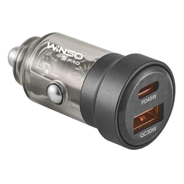 Автомобільний зарядний пристрій WINSO PRO 75W 1xUSB-C+1xUSB-A, transparent 223275 фото