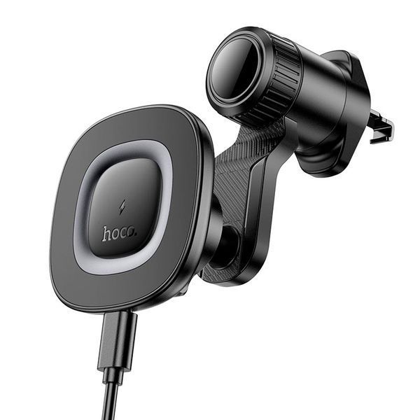 Тримач HOCO Crown magnetic wireless charging car holder (air outlet) HW30 |4.5-7", 15W| HW30  фото
