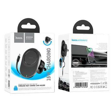 Тримач HOCO Guardian magnetic wireless fast charging Car holder (air outlet) HW12 |15W| HW12 фото