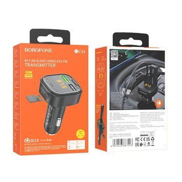 FM-трансмітер Borofone BC43 Flash QC3.0 car BT FM transmitter BC43 фото