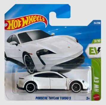 Машинка Базова Hot Wheels Porsche Taycan Turbo S EV 1:64 JJJ05 White JJJ05 фото