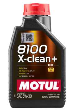 Олива моторна 8100 X-clean+ 5W-30 1л 8100 X-CLEAN + 5W30 12X1L MOTUL MTL 106376 фото