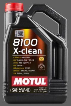 Олива моторна MOTUL 8100 X-clean 5W-40 5л 8100 X-CLEAN 5W40 4X5L MTL 102051 фото