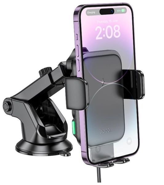 Тримач HOCO Jenny three-axis linkage wireless fast charging Car holder HW11 |15W| HW11 фото