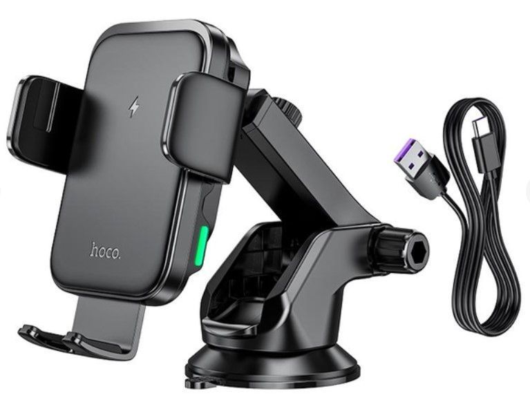 Тримач HOCO Jenny three-axis linkage wireless fast charging Car holder HW11 |15W| HW11 фото