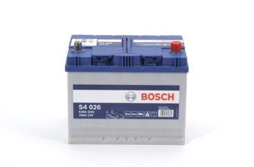 BOSCH Акумуляторна батарея 70А АКБ BOSCH S4 ASIA ПРАВ [+] 12V 70AH 630A 261*175*220 BO 0092S40260 фото