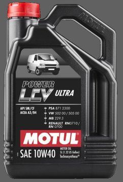 Олива моторна MOTUL Power LCV Ultra 10W-40 5л POWER LCV ULTRA 10W40 4X5L  MTL 106156 фото