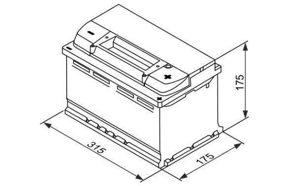 BOSCH Акумуляторна батарея 75А АКБ BOSCH S4 EFB ПРАВ [+] 12V 75AH 730A 315*175*175 / START-STOP BO 0092S4E100 фото