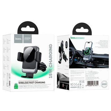 Тримач HOCO Speed wireless fast charging Car holder HW13 (air outlet) |15W, 4.5-7"| HW13 фото