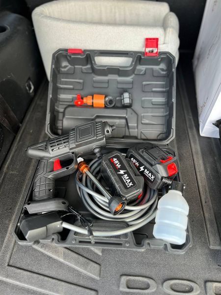 Мийка високого тиску 24V + Авторушник 30х30 см / Міні мийка + 2 УМБ / Розпилювач пістолет 234570286 фото