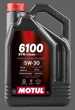 Олива моторна MOTUL 6100 Syn-clean Spec 5W-30 5л 6100 SYN-CLEAN SPEC 5W-30 4X5L MTL 113154 фото